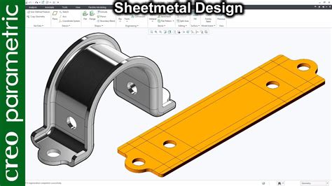 creo sheet metal training|creo sheet metal practice drawing.